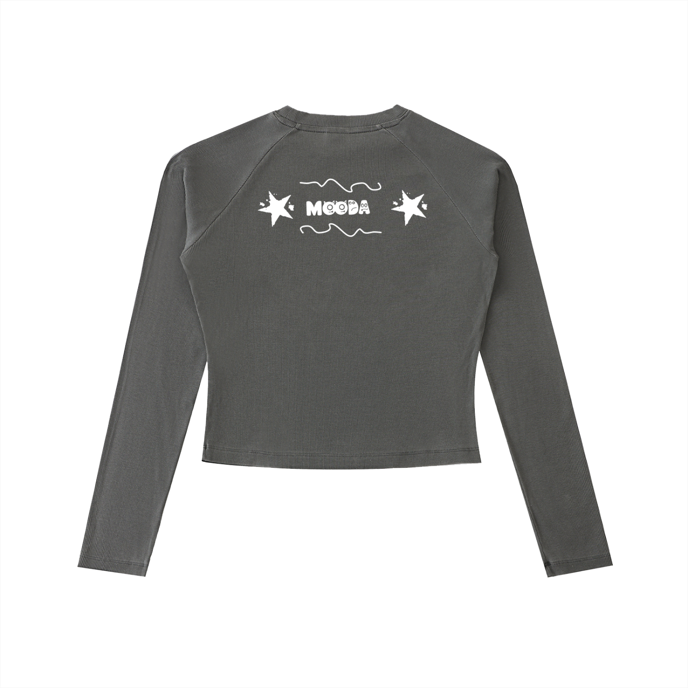 Mooda Dyed Washed Raglan Long Sleeve Slim T-Shirt