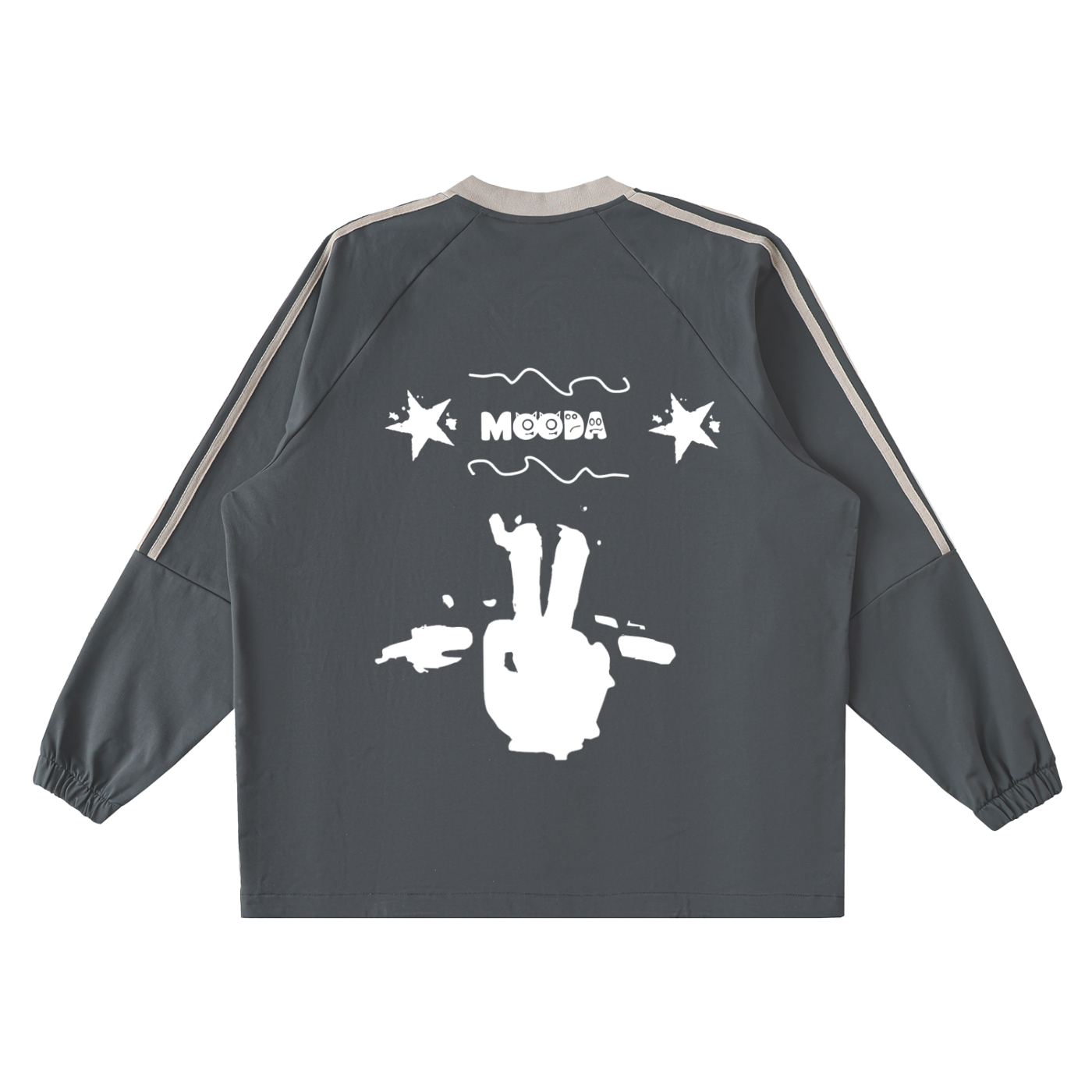 Mooda Color-Block V-Neck Long-Sleeve T-Shirt