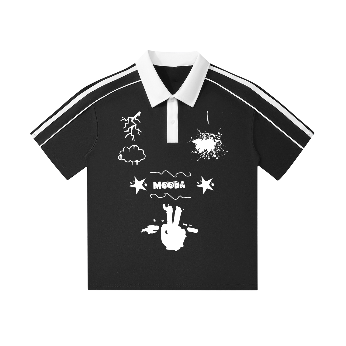 Mooda Contrast Collar Short-Sleeve Polo Shirt