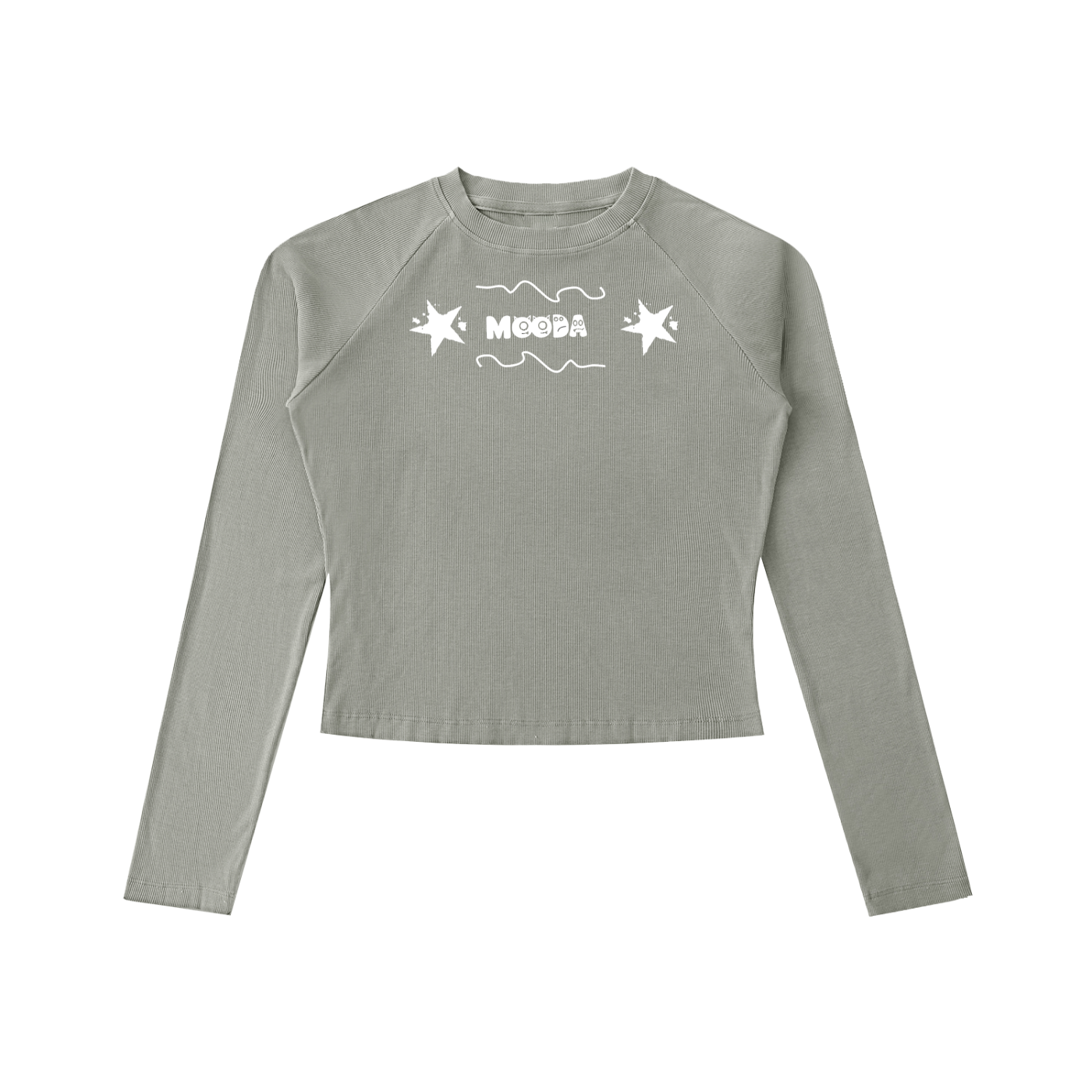 Mooda Dyed Washed Raglan Long Sleeve Slim T-Shirt