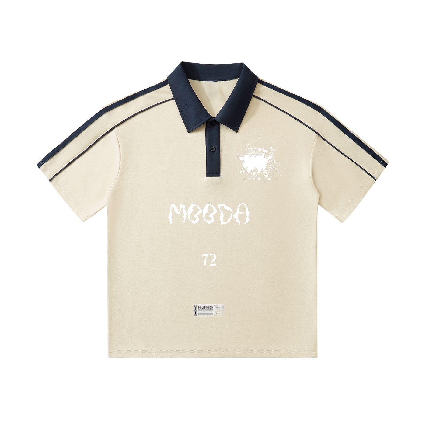 Mooda Contrast Collar Short-Sleeve Polo Shirt