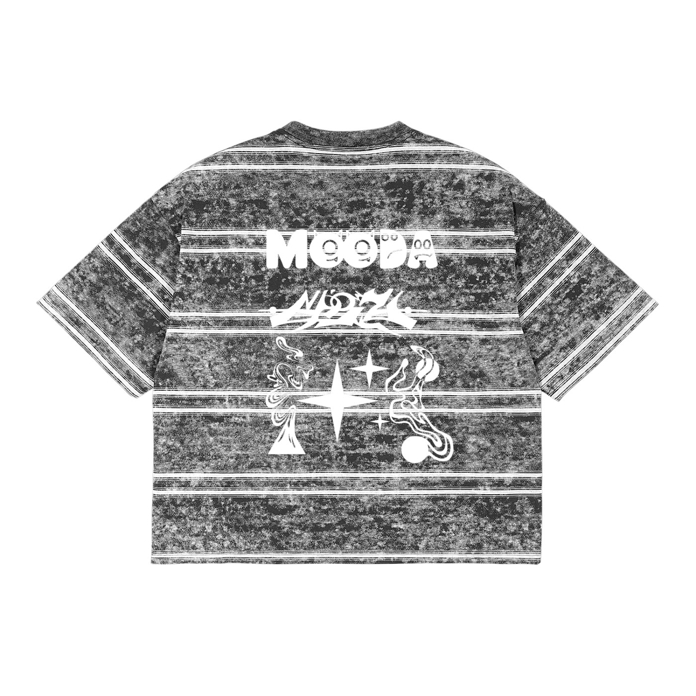 Mooda Snow Washed Striped Boxy T-Shirt