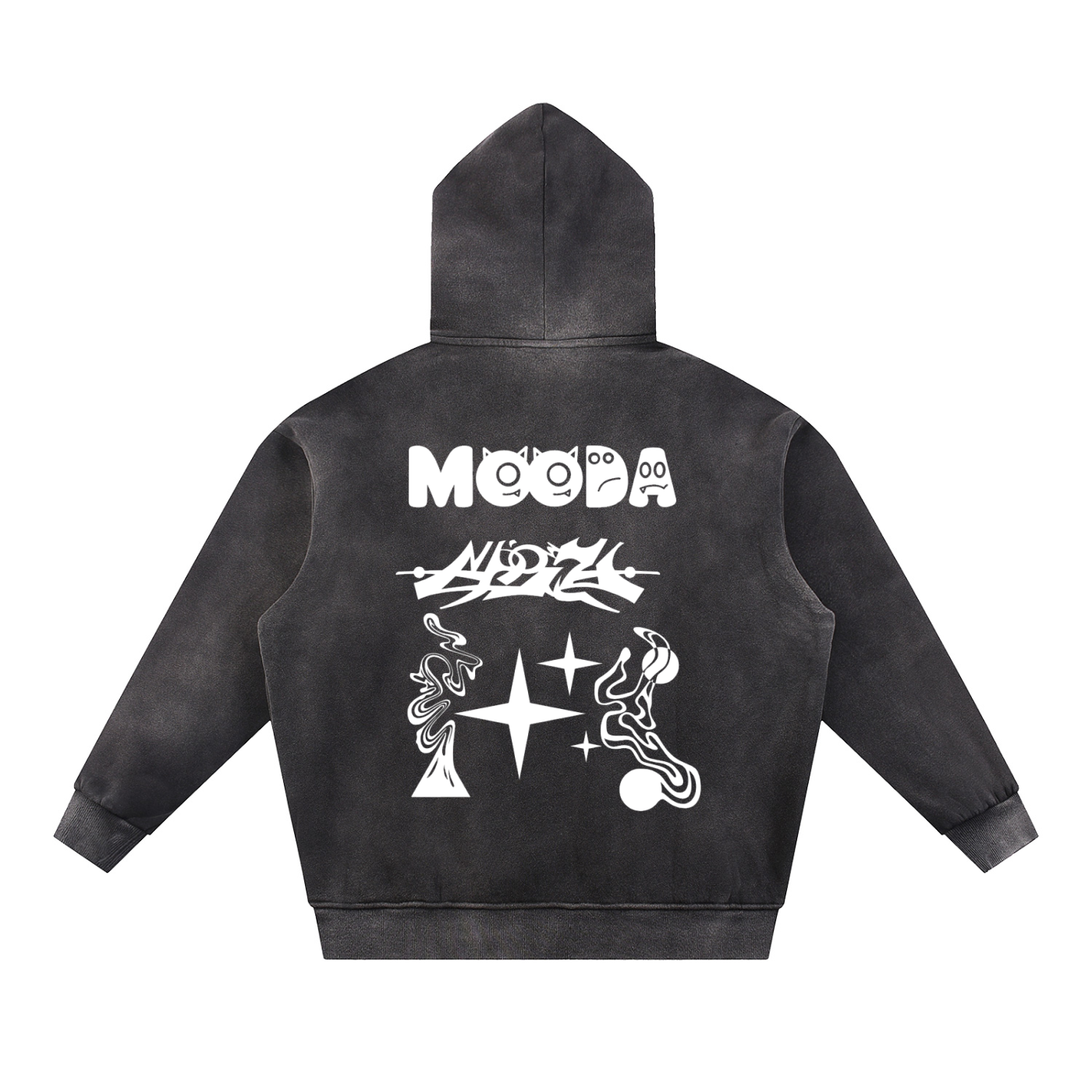 Mooda Sun Fade Contrast Tape Fleece Hoodie