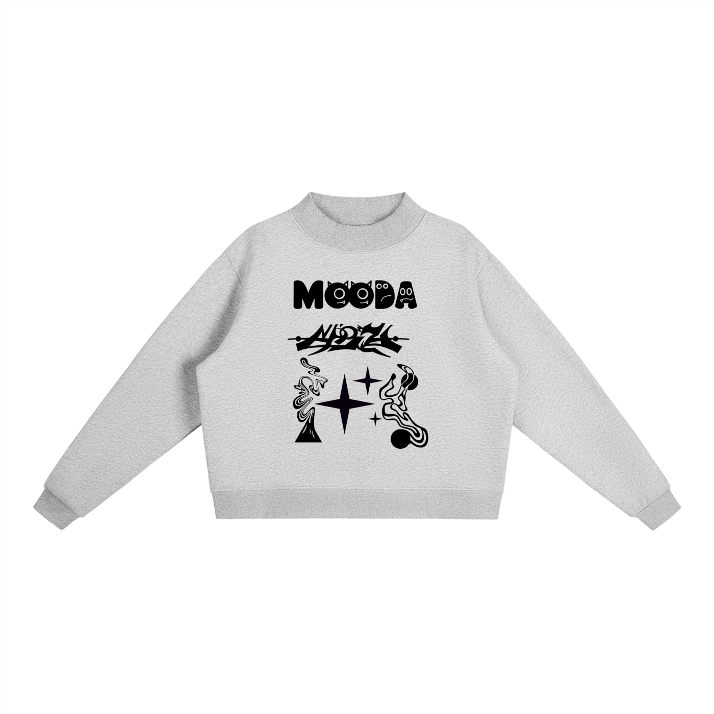Mooda Essential Fleece Mock-Neck Crew Sweatshirt