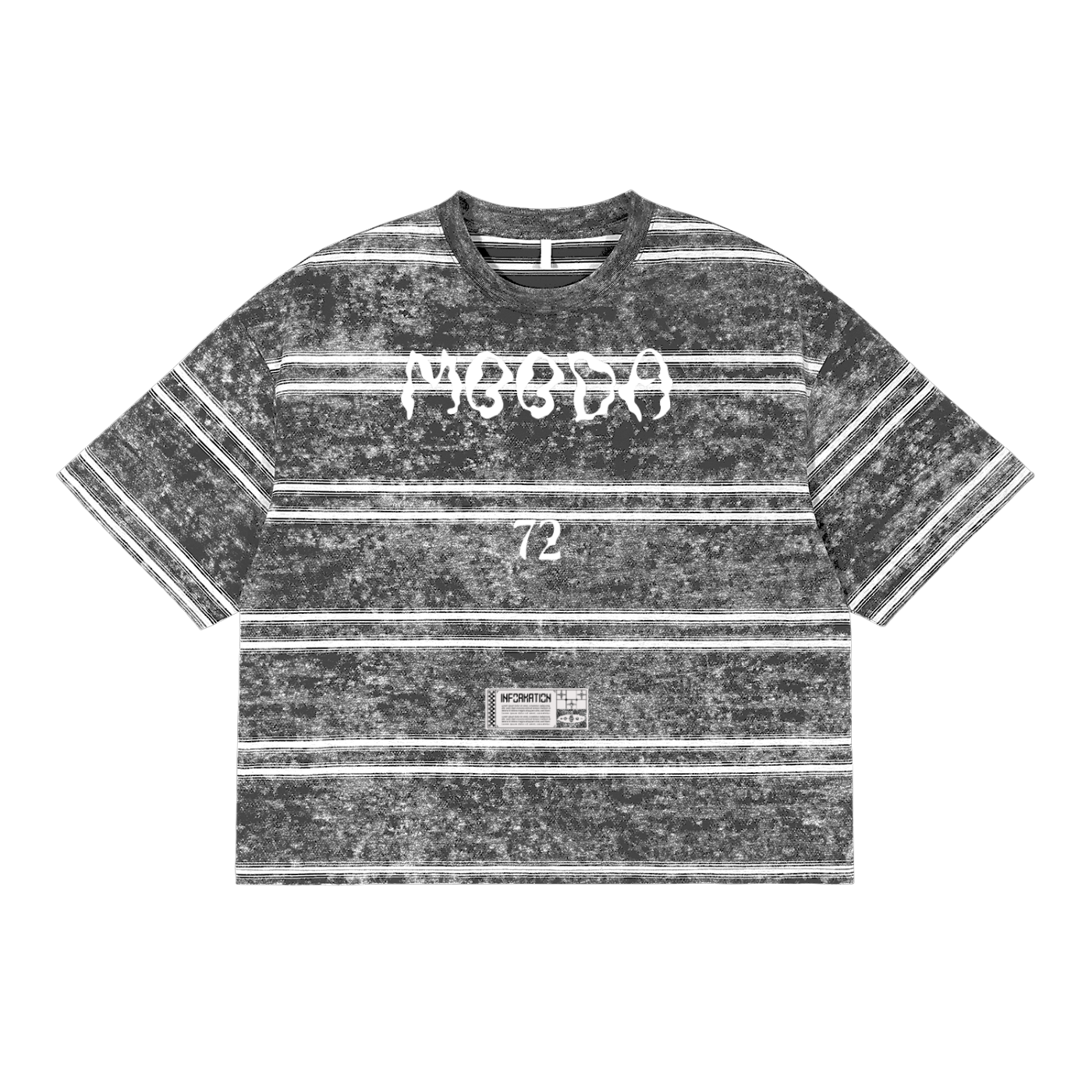 Mooda Snow Washed Striped Boxy T-Shirt