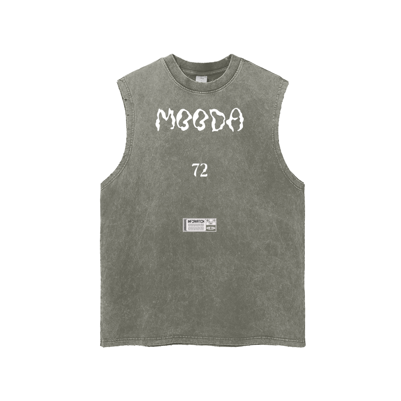 Mooda Snow Washed Frayed Hem Tank Top