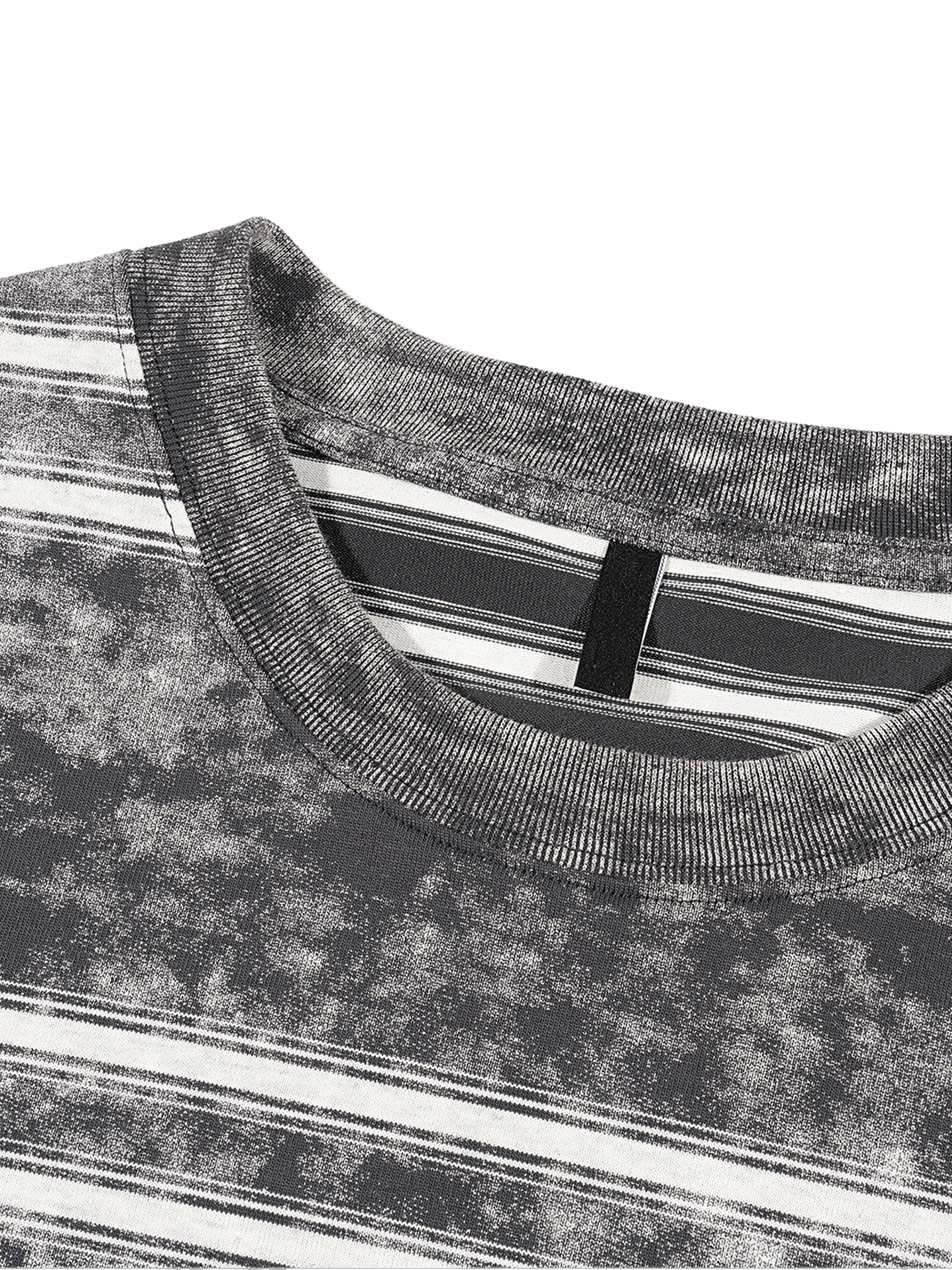 Mooda Snow Washed Striped Boxy T-Shirt