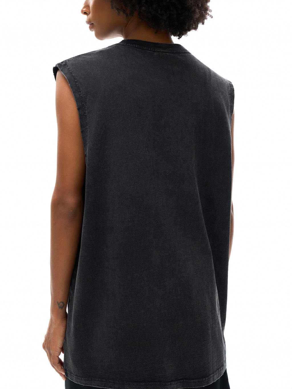 Mooda Snow Washed Frayed Hem Tank Top