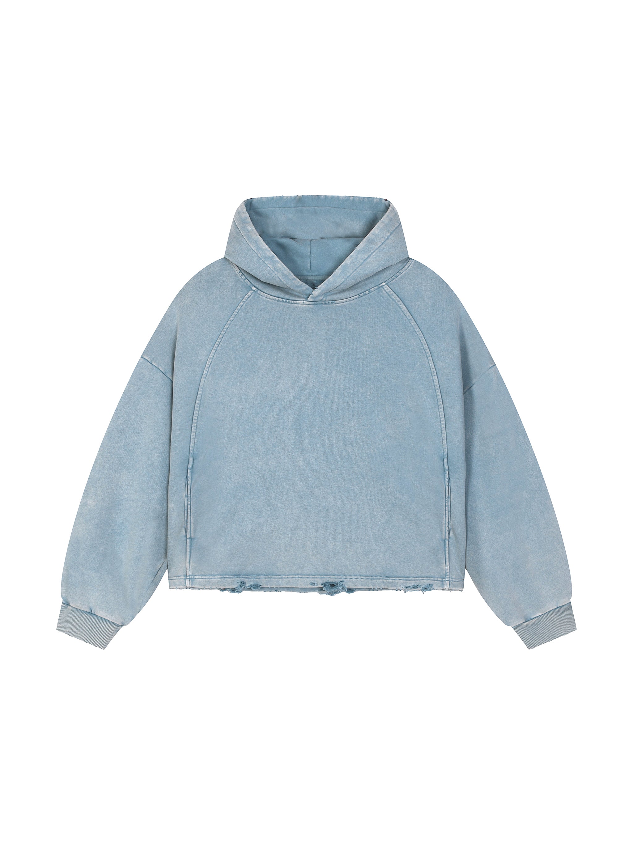 Mooda Vintage Washed Frayed-Hem Hoodie