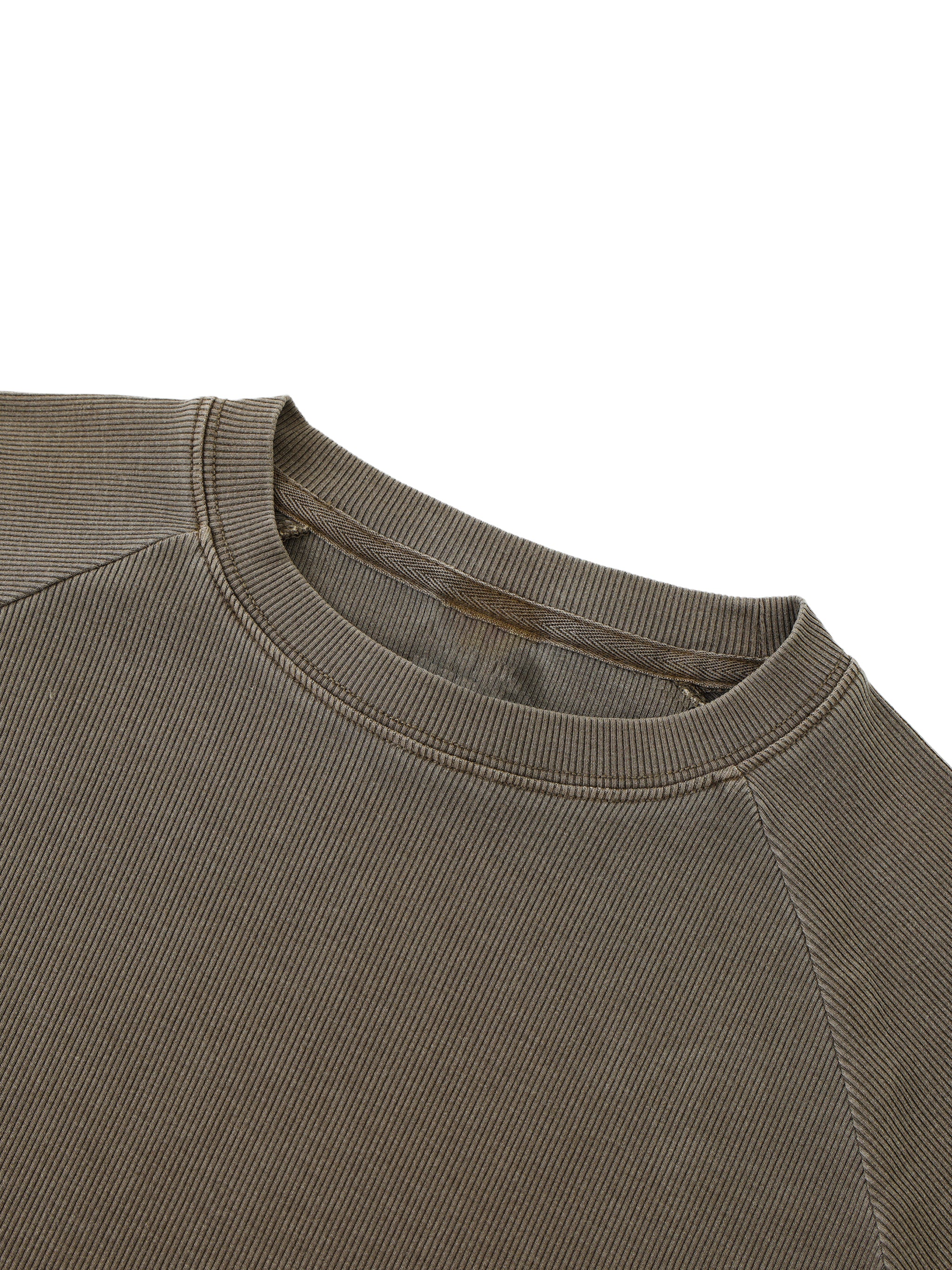 Mooda Dyed Washed Raglan Long Sleeve Slim T-Shirt