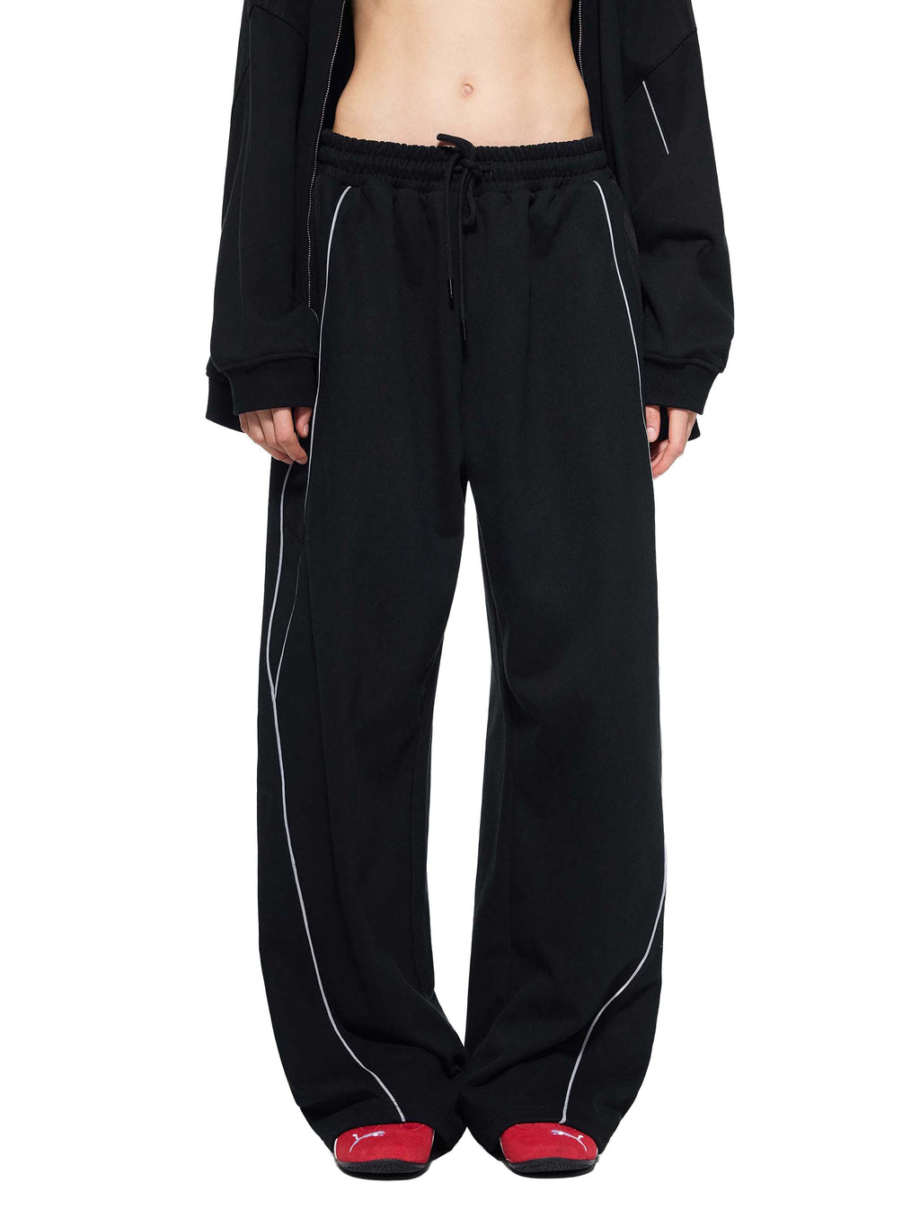 Mooda Reflection Striped Straight-Leg Sweatpants