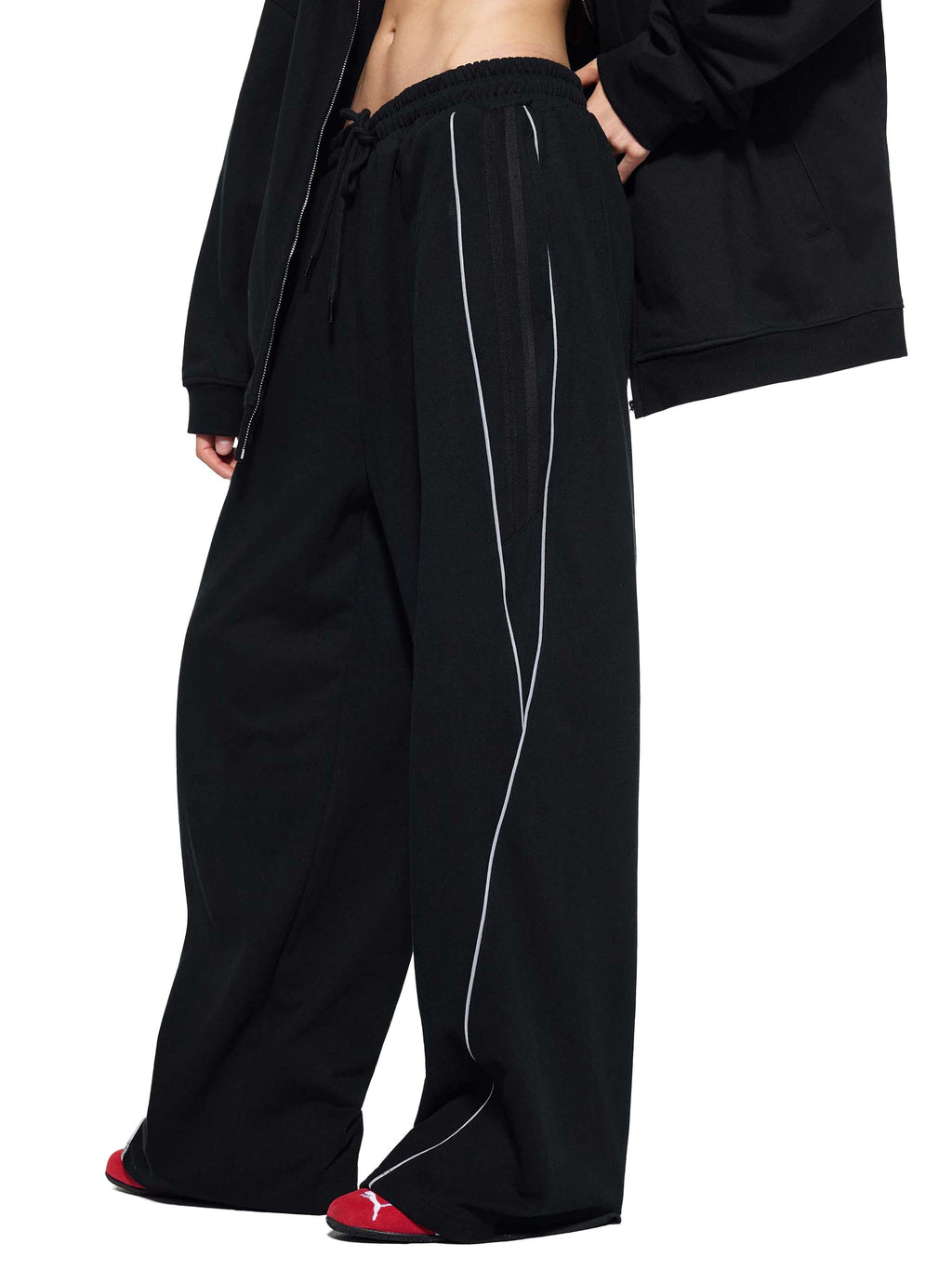 Mooda Reflection Striped Straight-Leg Sweatpants