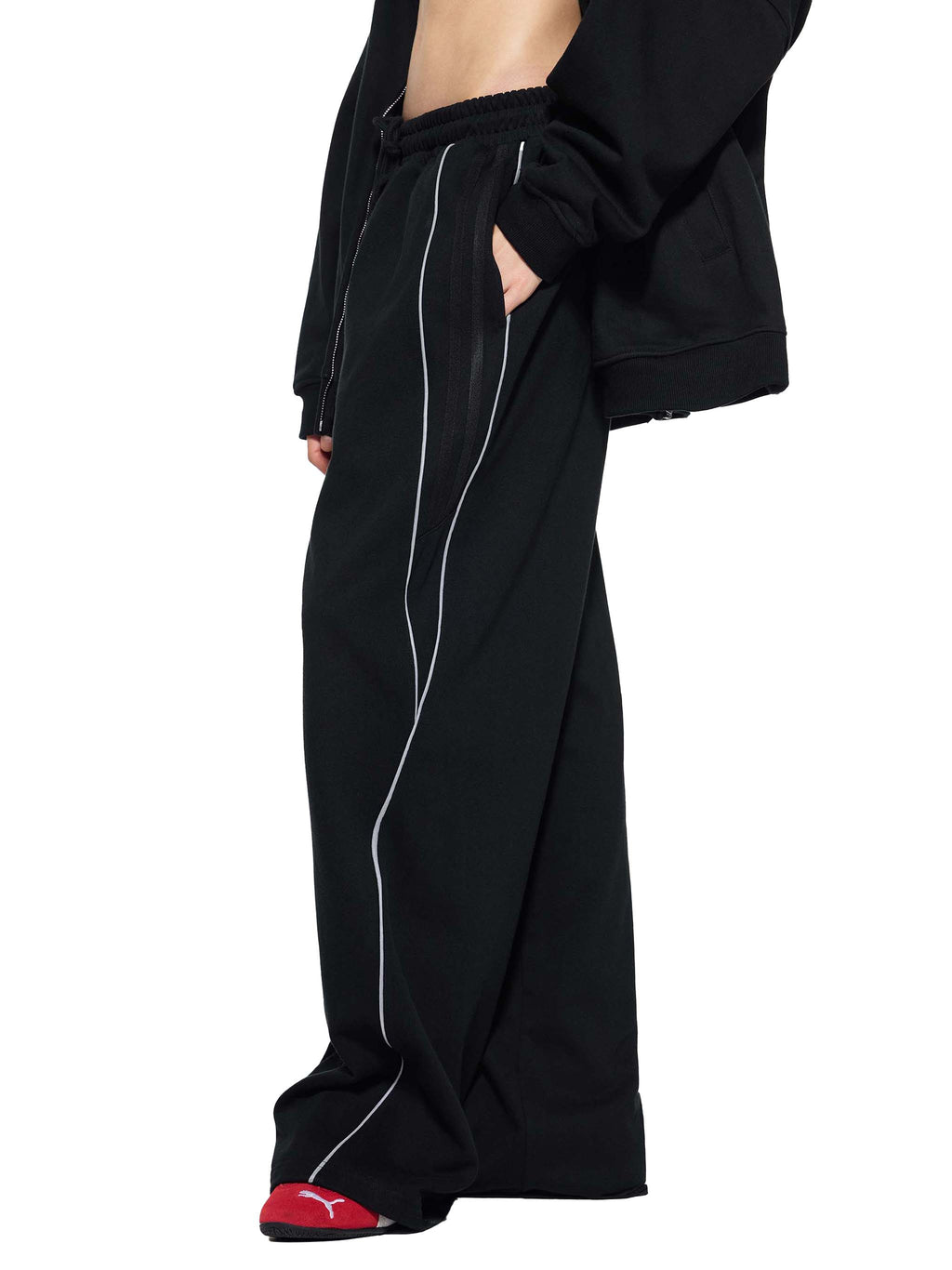 Mooda Reflection Striped Straight-Leg Sweatpants