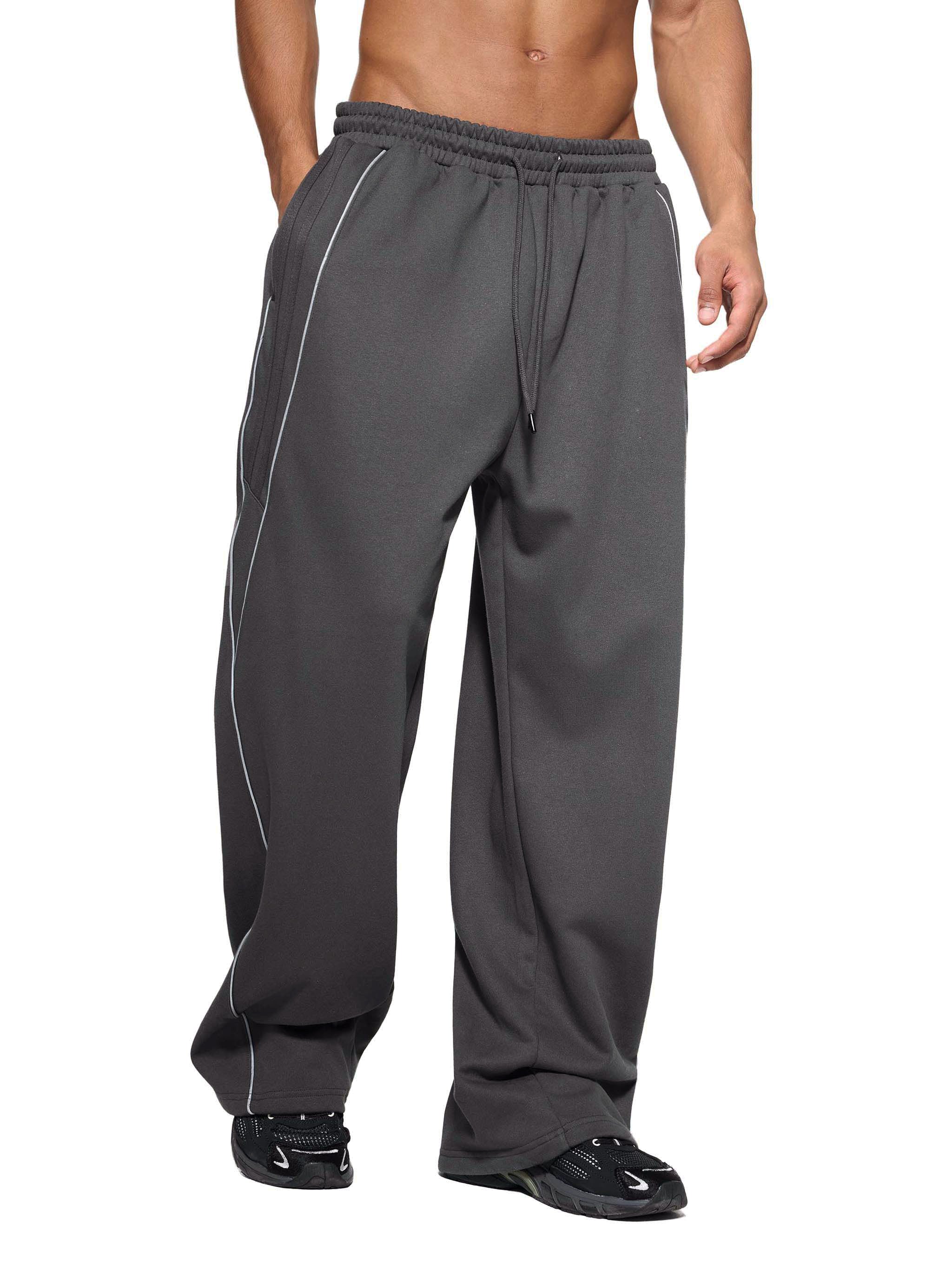 Mooda Reflection Striped Straight-Leg Sweatpants