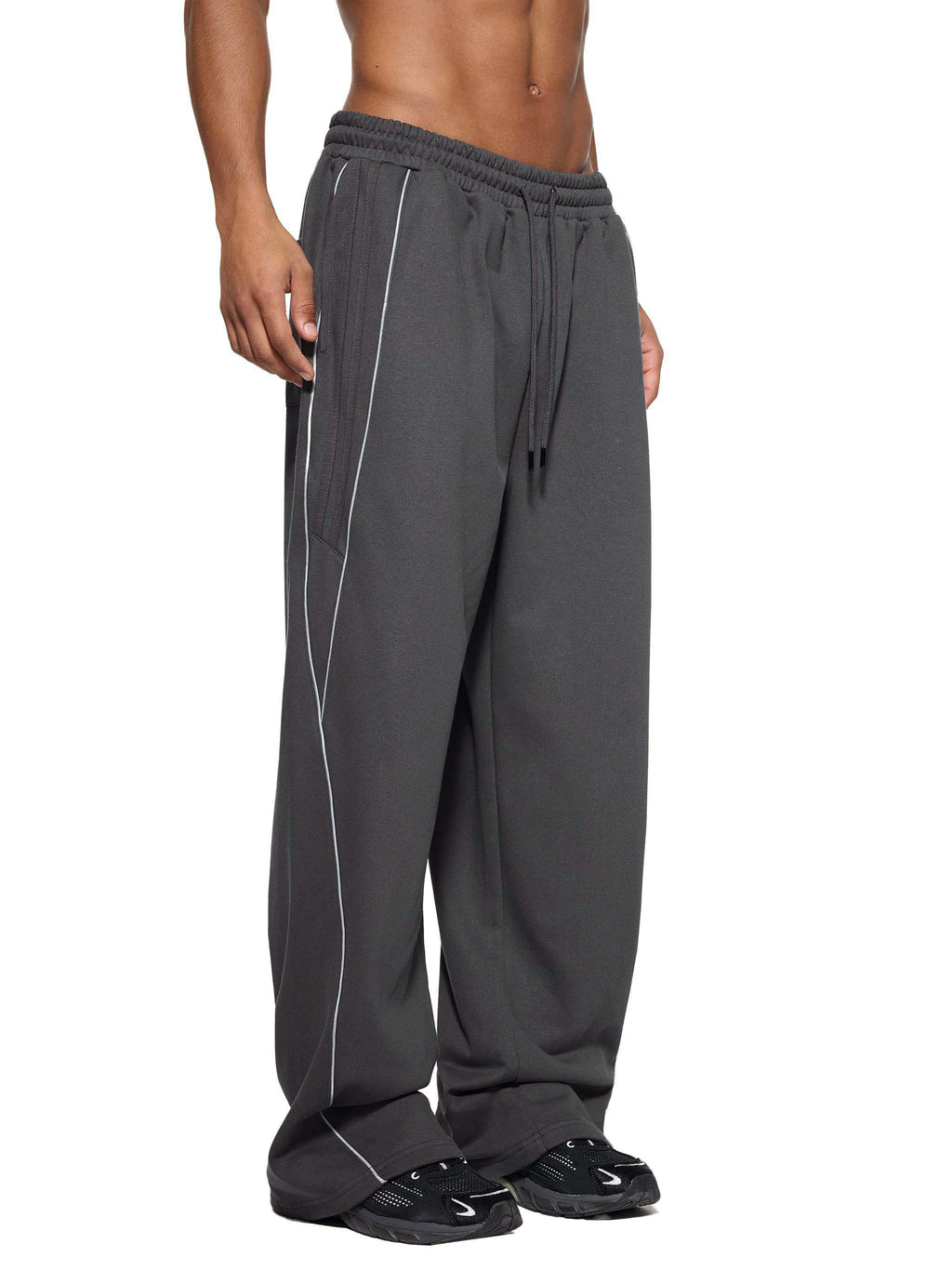 Mooda Reflection Striped Straight-Leg Sweatpants