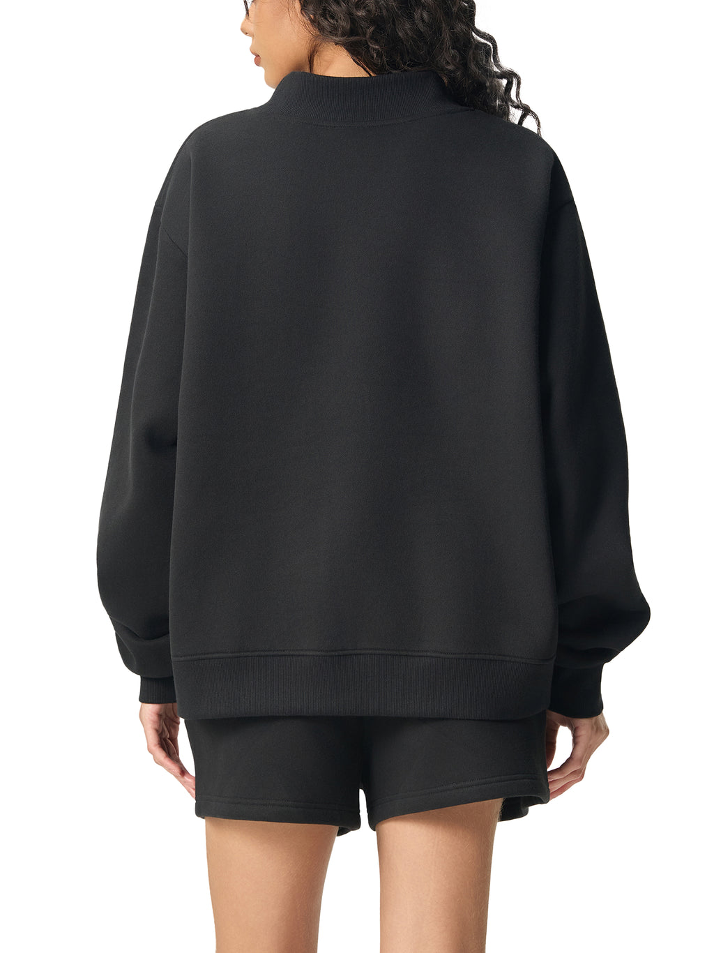 Mooda Essential Fleece Mock-Neck Crew Sweatshirt