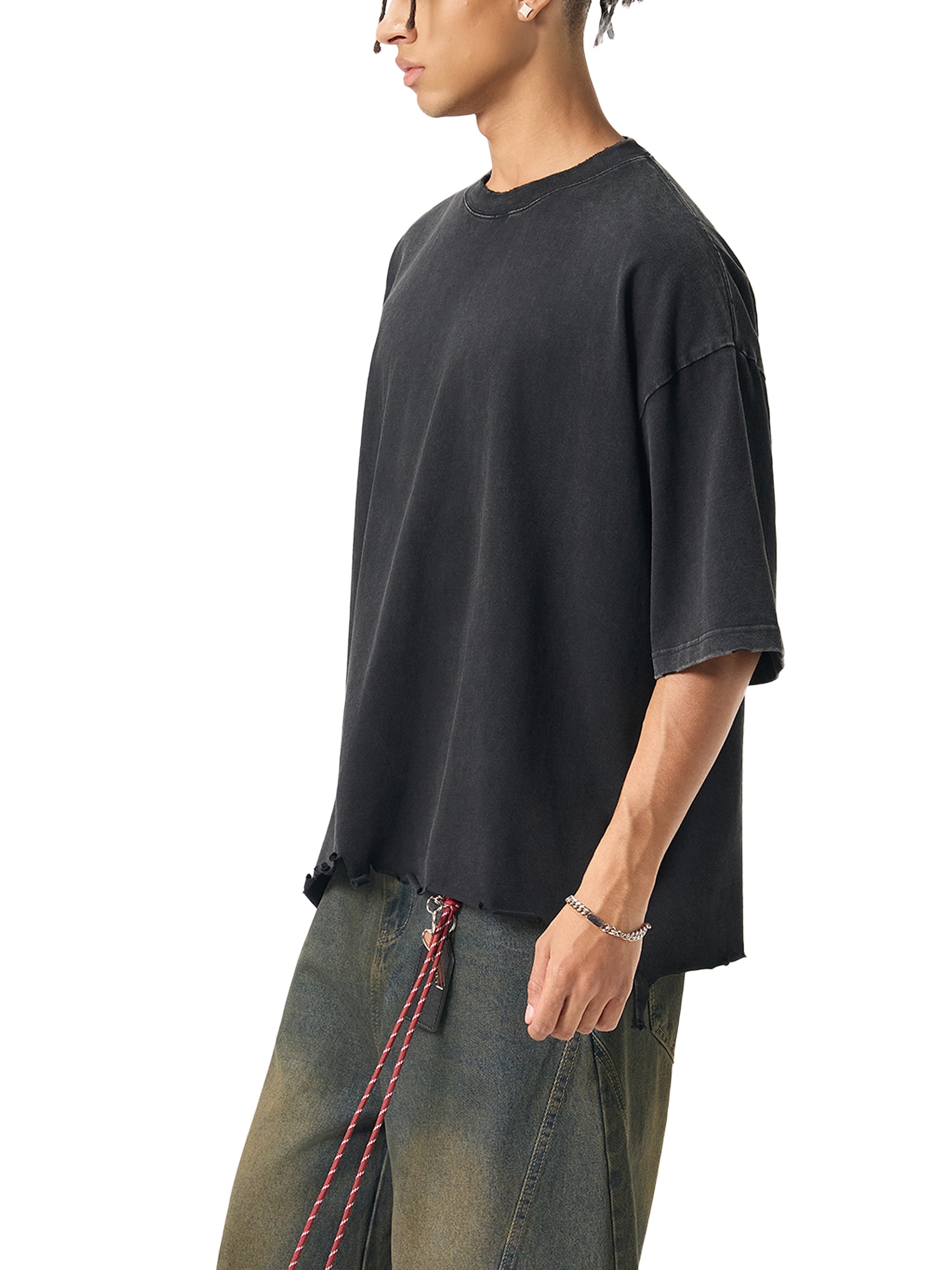 Mooda Snow Wash Raw-Hem Boxy T-shirt