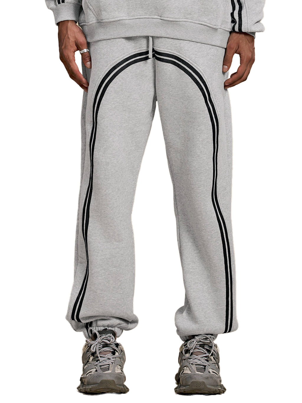 Mooda Sun Fade Contrast Tape Fleece Jogged Sweatpants