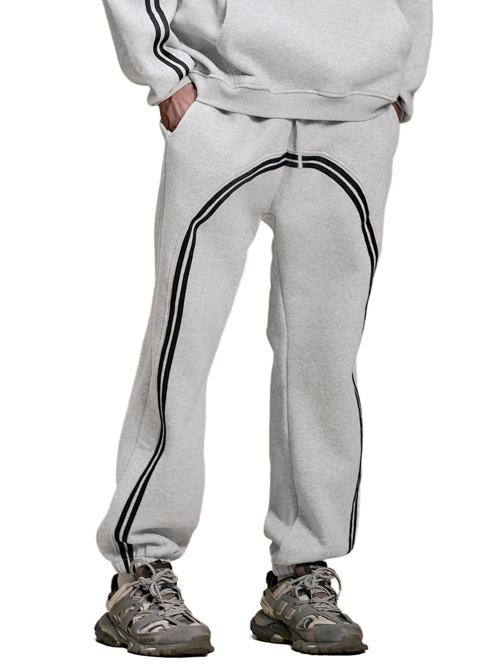Mooda Sun Fade Contrast Tape Fleece Jogged Sweatpants