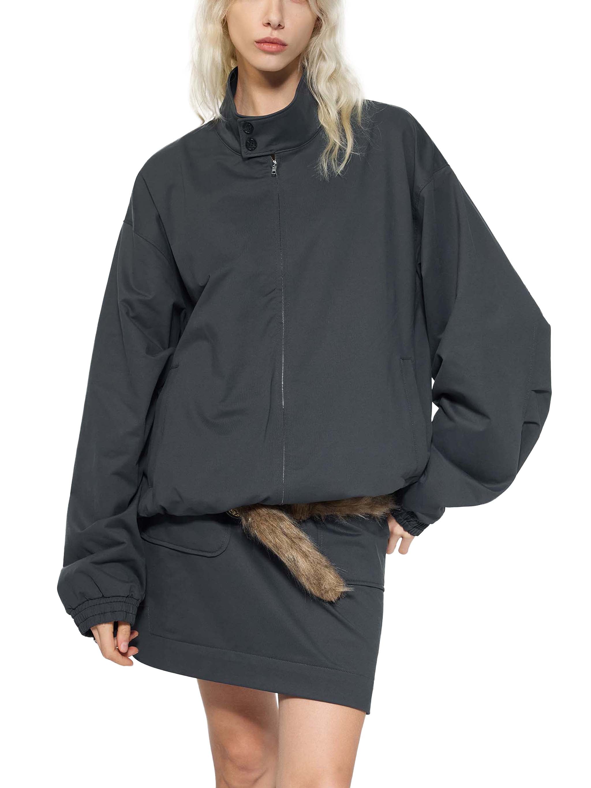 Mooda Stand Collar Bomber Jacket