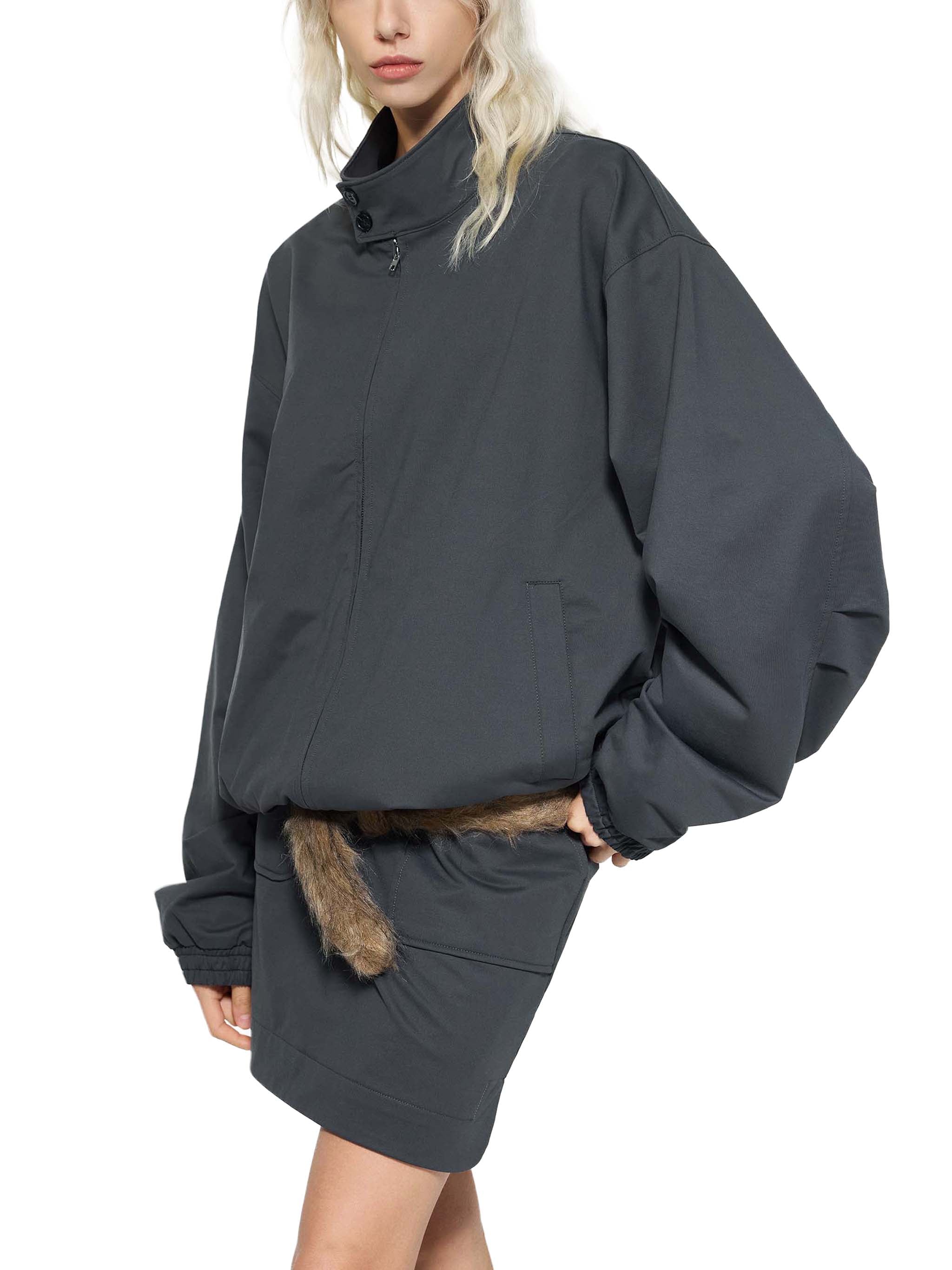 Mooda Stand Collar Bomber Jacket