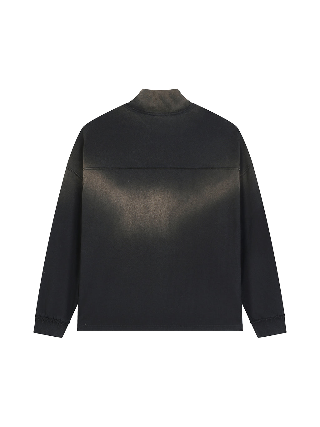 Mooda Sun Fade Raw Edge Quarter-Zip Sweatshirt