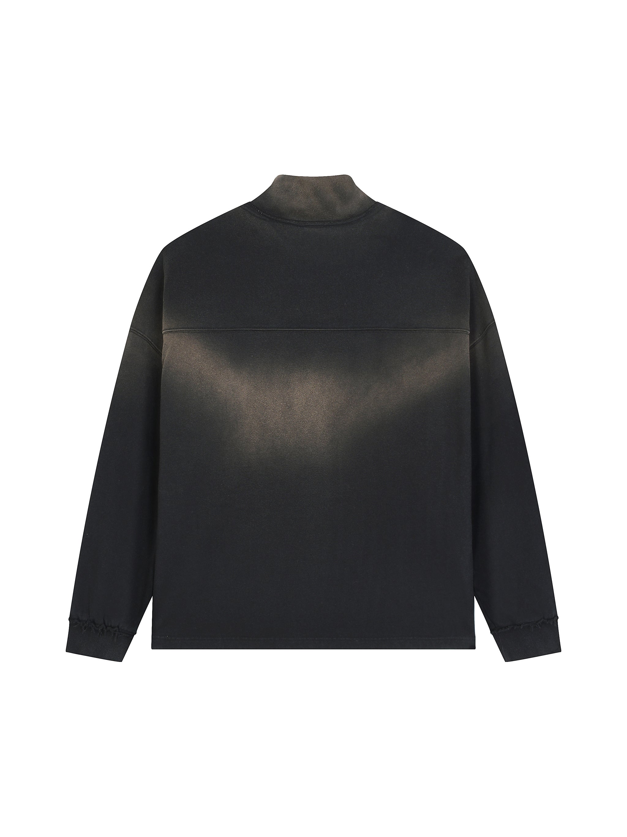 Mooda Sun Fade Raw Edge Quarter-Zip Sweatshirt