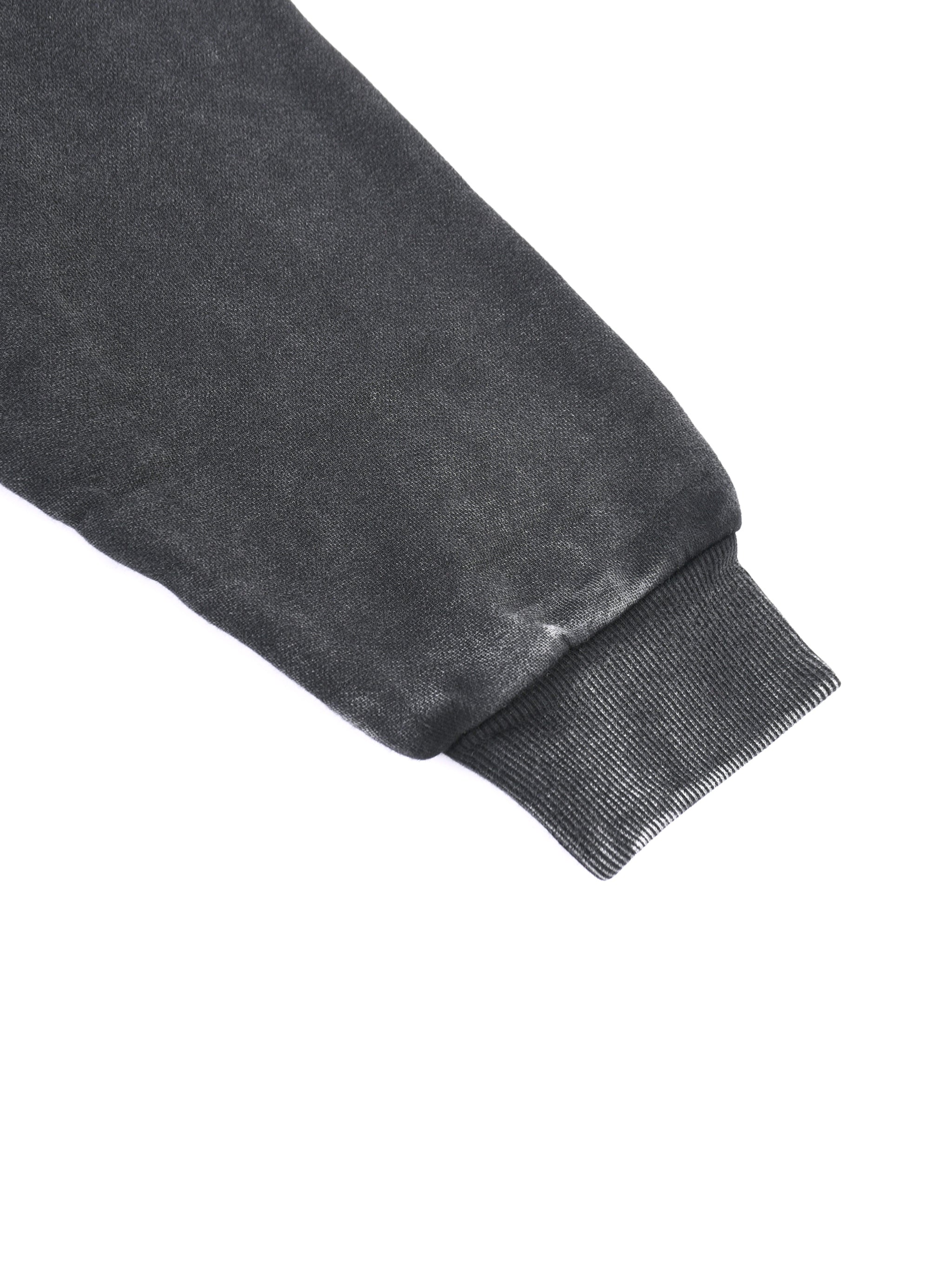 Mooda Snow Washed Tape Raw Edge Zip Hoodie